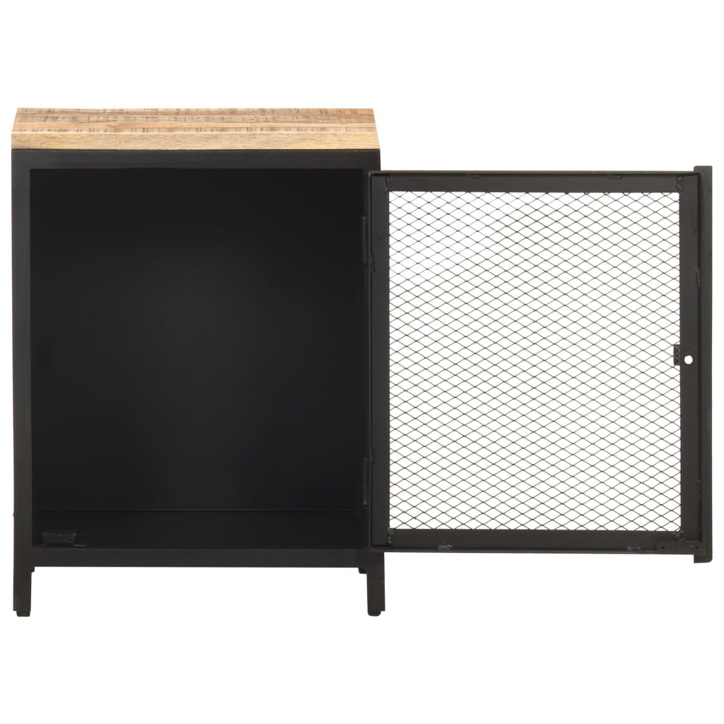 Nachtkastje 40x30x53 cm massief ruw mangohout – afbeelding 3