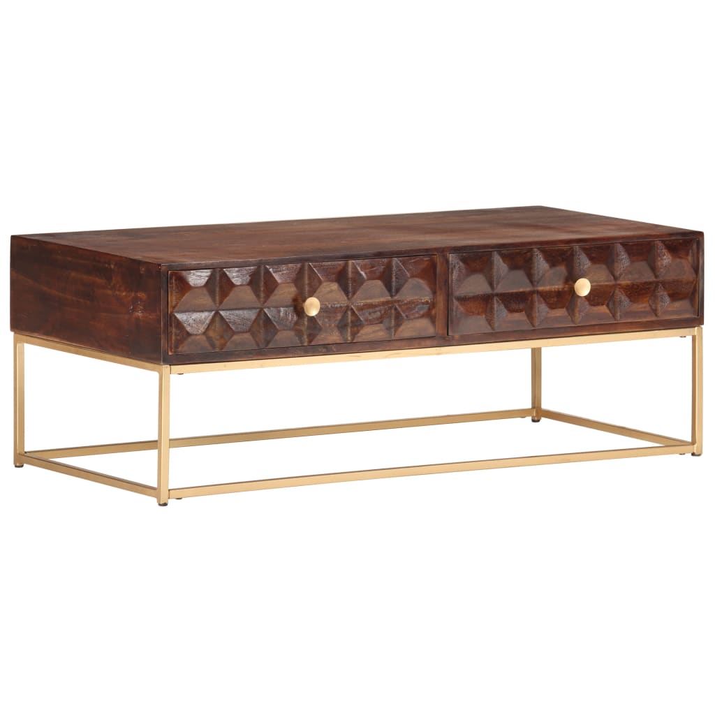 Salontafel 112x50x40 cm Massief mangohout – afbeelding 1