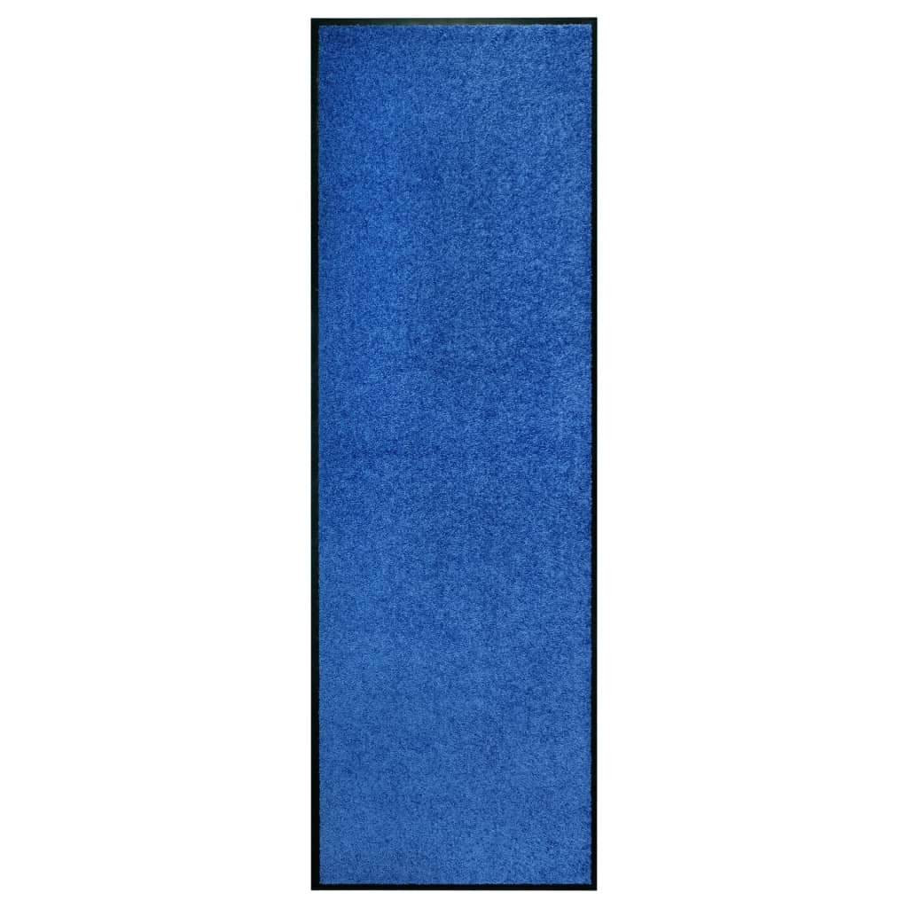 Deurmat wasbaar 60x180 cm blauw
