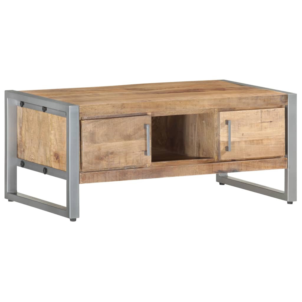 Salontafel 95x50x40 cm ruw mangohout – afbeelding 1
