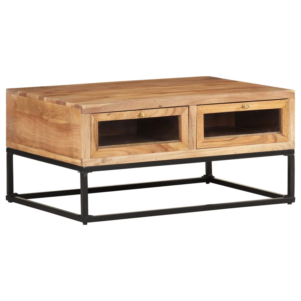 Salontafel 90x60x40 cm massief acaciahout – afbeelding 1