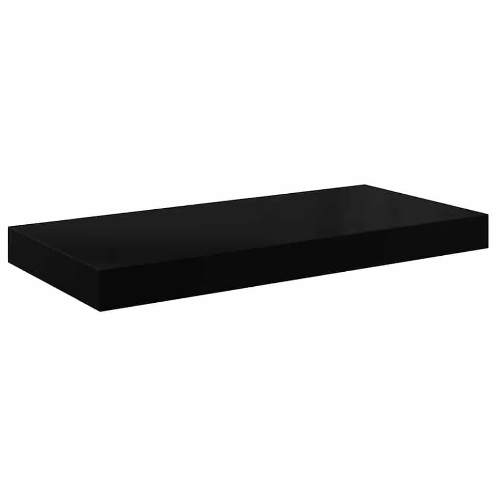Wandschappen zwevend 4 st 60x23,5x3,8 cm MDF hoogglans zwart – afbeelding 7