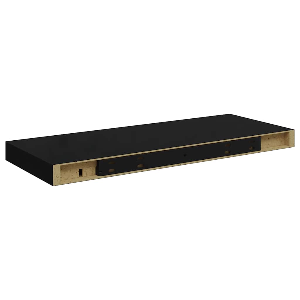 Wandschappen zwevend 4 st 60x23,5x3,8 cm MDF hoogglans zwart – afbeelding 9