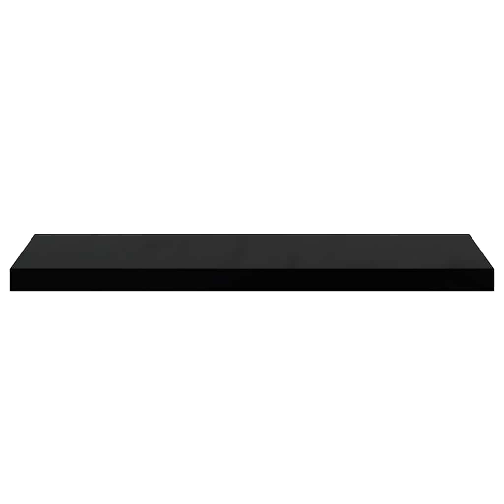 Wandschap zwevend 80x23,5x3,8 cm MDF hoogglans zwart – afbeelding 6