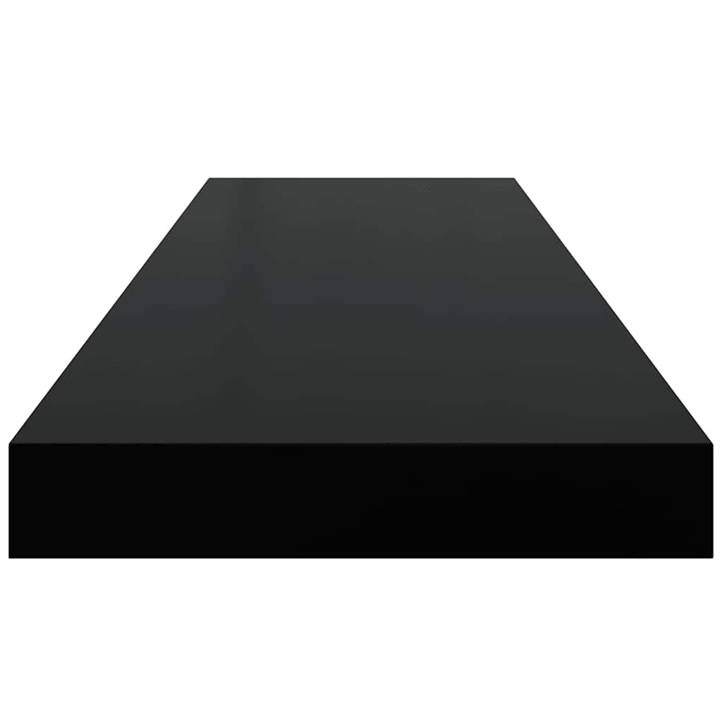 Wandschap zwevend 80x23,5x3,8 cm MDF hoogglans zwart – afbeelding 7