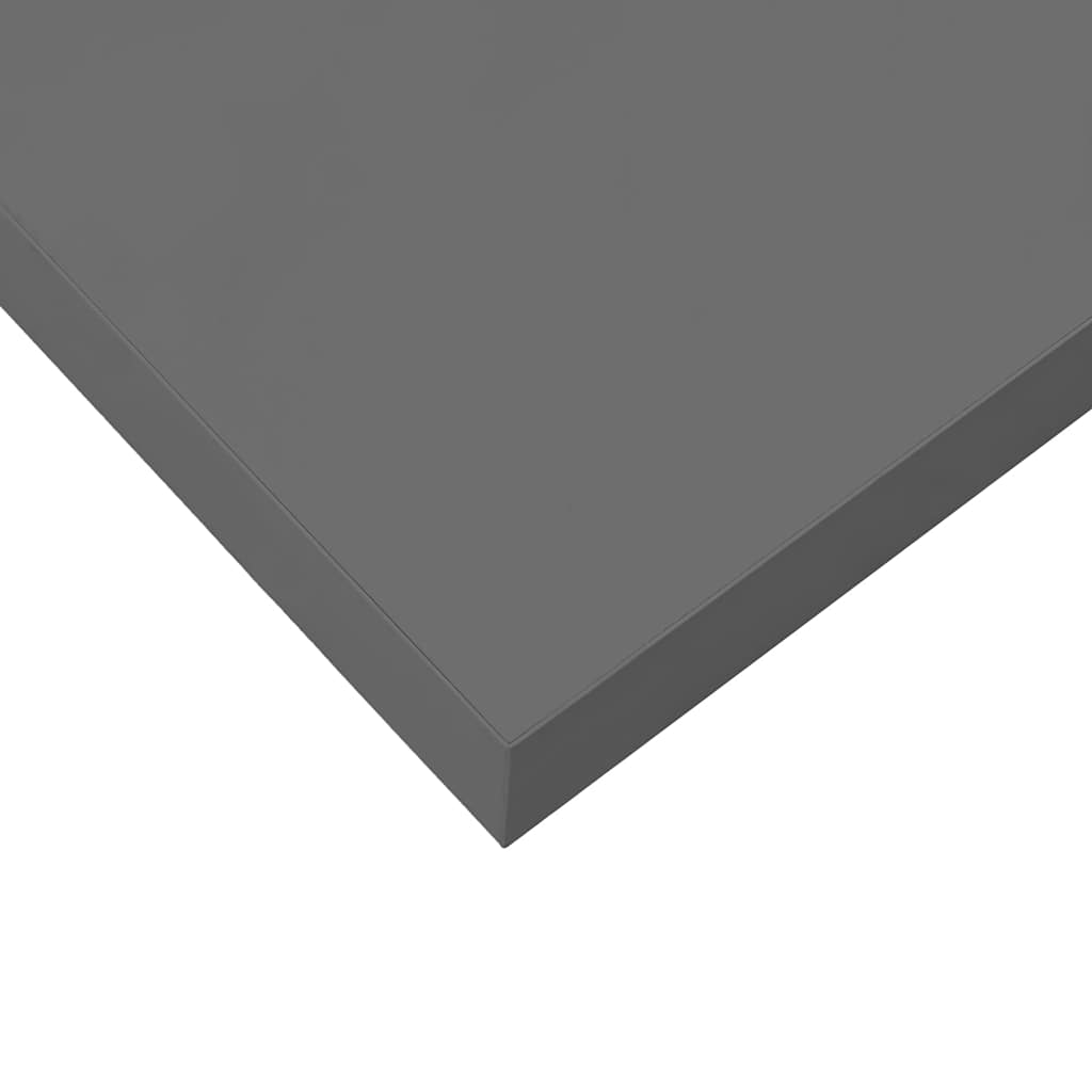 Wandschap zwevend 120x23,5x3,8 cm MDF hoogglans grijs – afbeelding 11