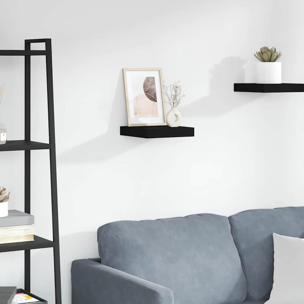 Wandschap zwevend 23x23,5x3,8 cm MDF zwart