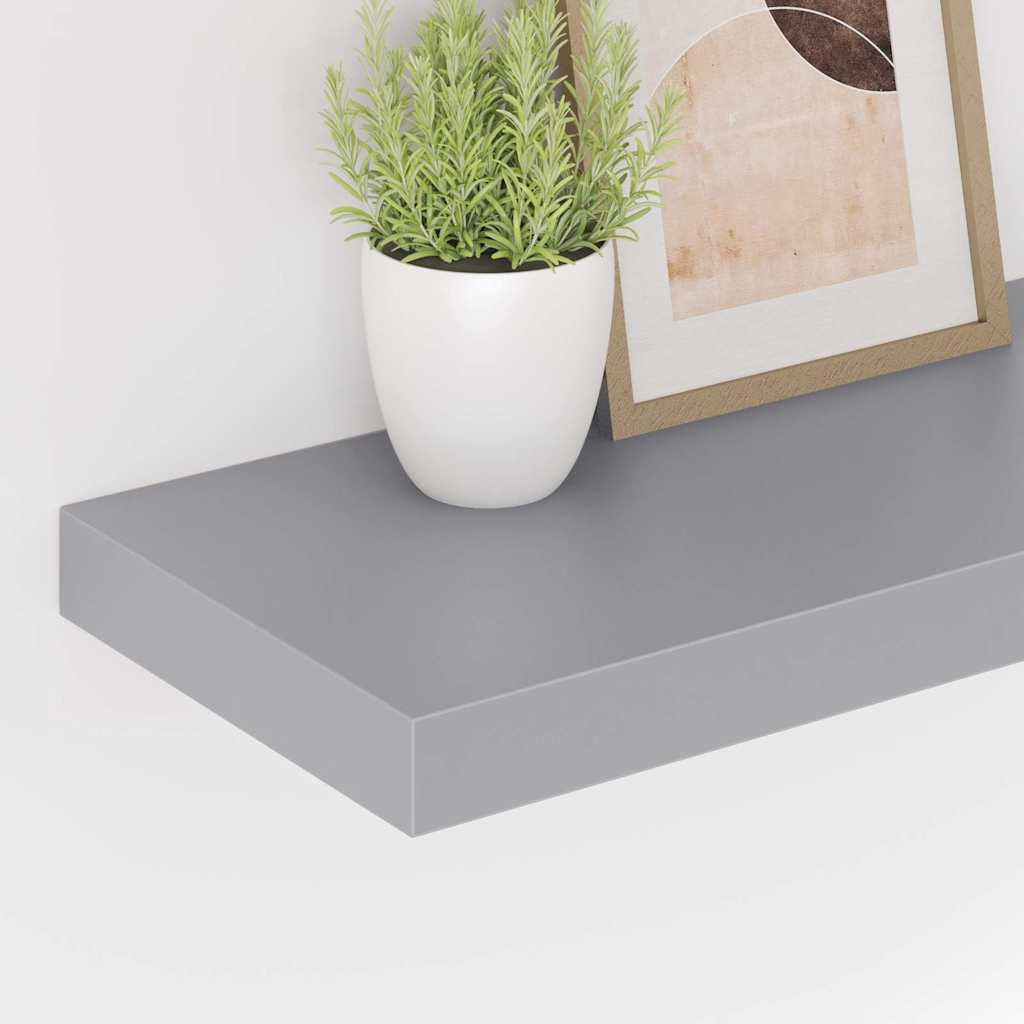 Wandschap zwevend 60x23,5x3,8 cm MDF grijs – afbeelding 4