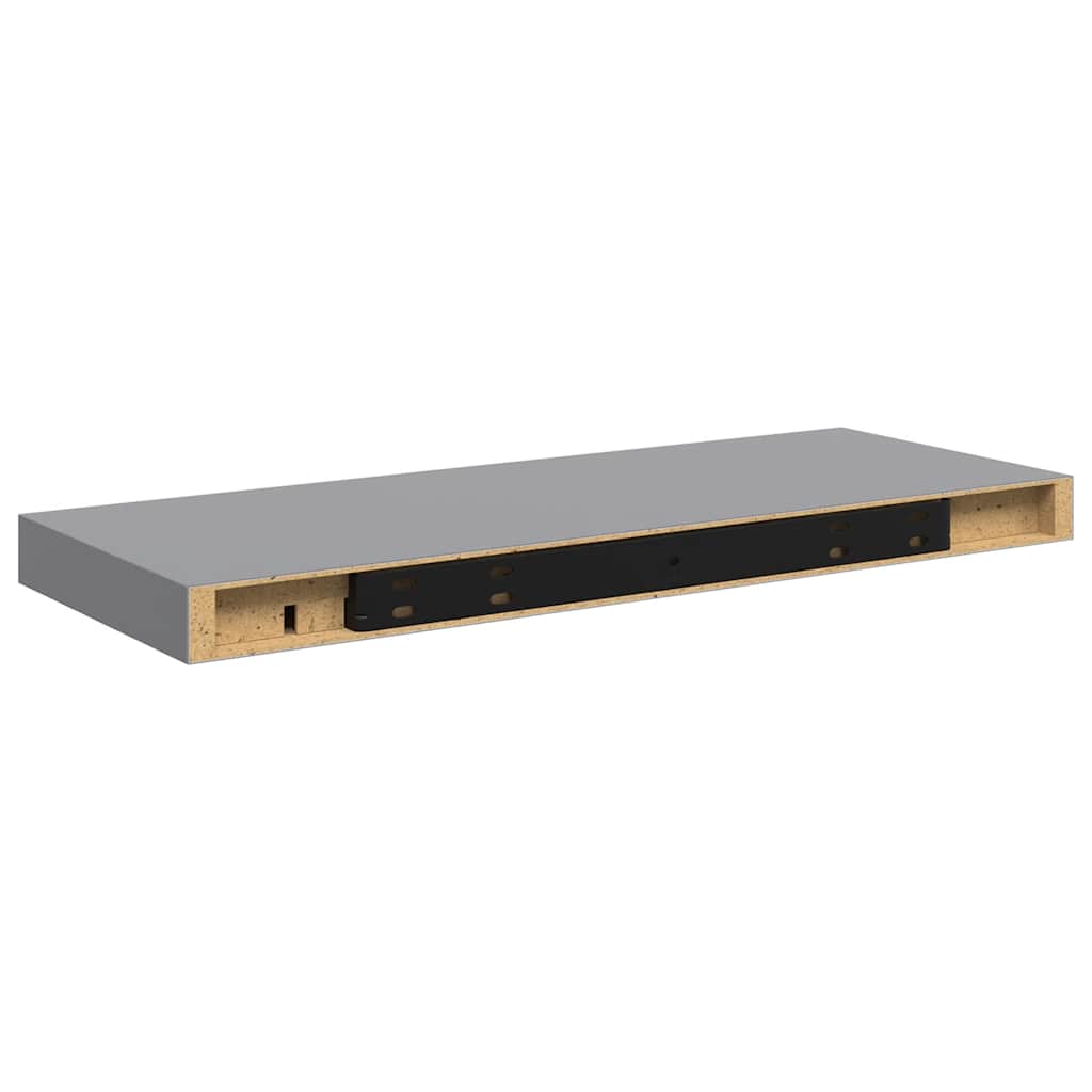 Wandschap zwevend 60x23,5x3,8 cm MDF grijs – afbeelding 8