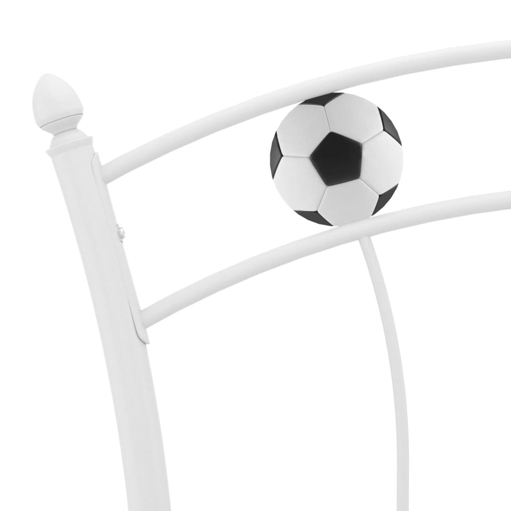 Bedframe met voetbaldesign metaal wit 90x200 cm – afbeelding 5