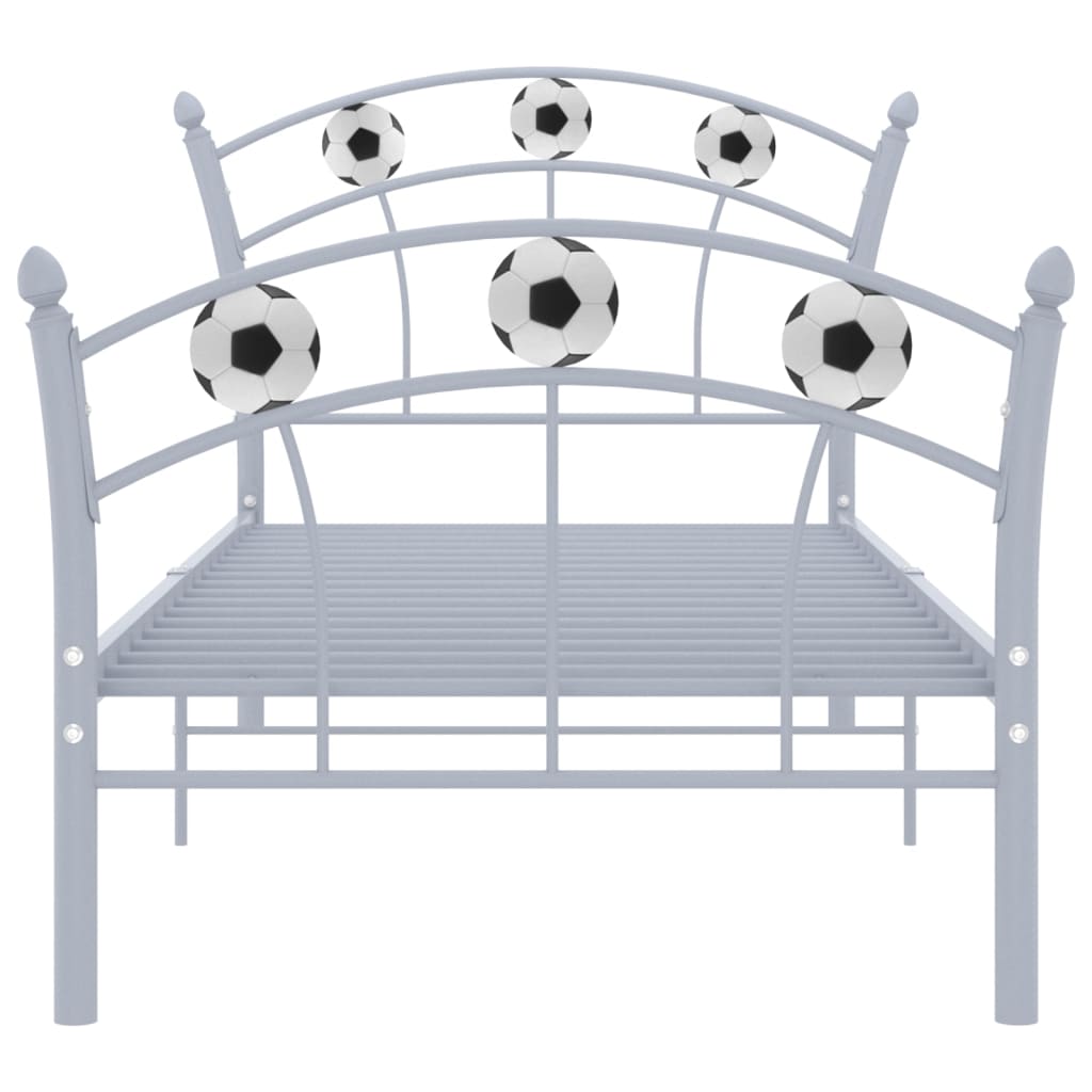 Bedframe met voetbaldesign metaal grijs 90x200 cm – afbeelding 3