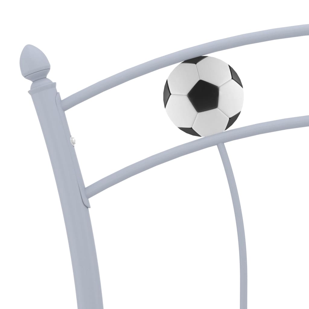 Bedframe met voetbaldesign metaal grijs 90x200 cm – afbeelding 5