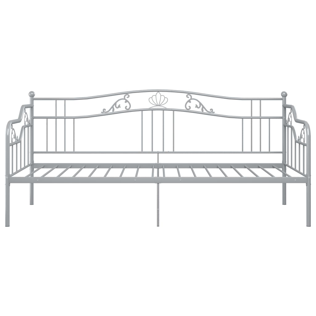 Slaapbank metaal grijs 90x200 cm – afbeelding 6