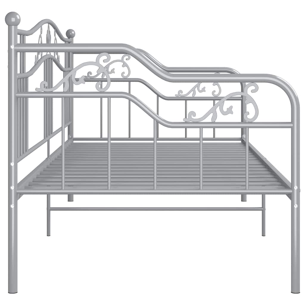 Slaapbank metaal grijs 90x200 cm – afbeelding 7