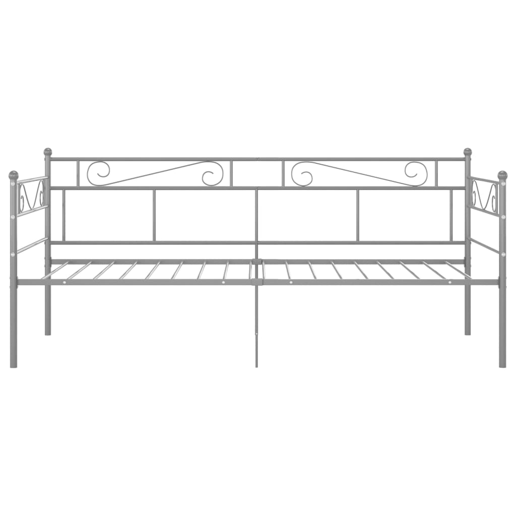 Slaapbank metaal grijs 90x200 cm – afbeelding 4
