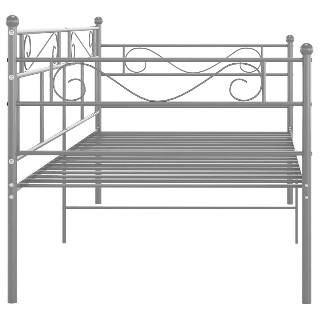 Slaapbank metaal grijs 90x200 cm – afbeelding 6