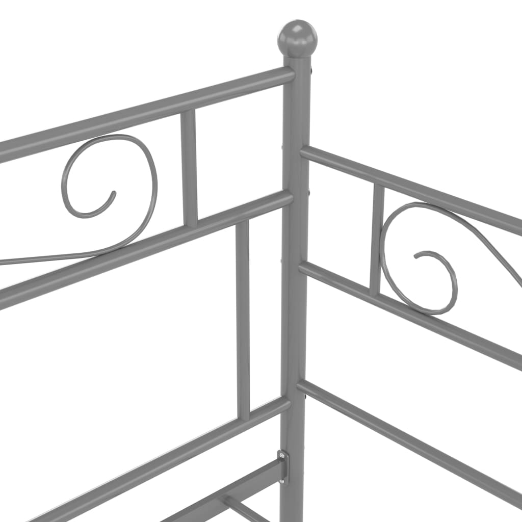 Slaapbank metaal grijs 90x200 cm – afbeelding 7