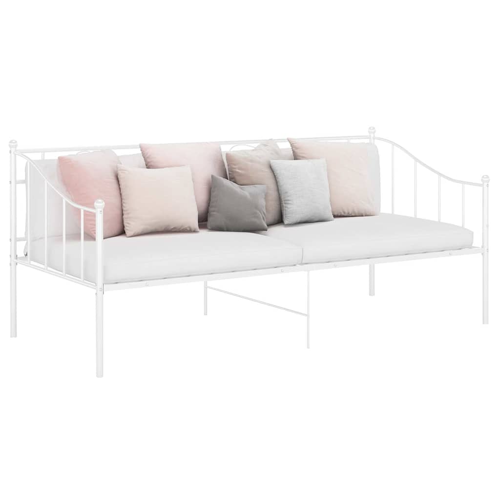 Slaapbank metaal wit 90x200 cm – afbeelding 1