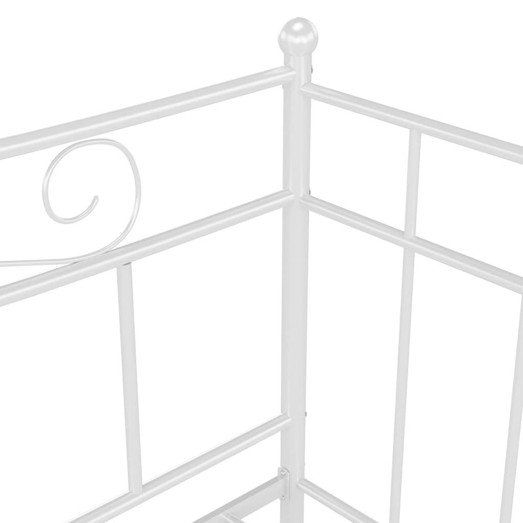 Slaapbank uittrekbaar metaal wit 90x200 cm – afbeelding 10