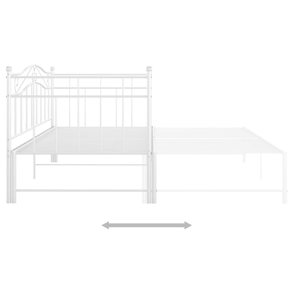 Slaapbank uittrekbaar metaal wit 90x200 cm – afbeelding 5