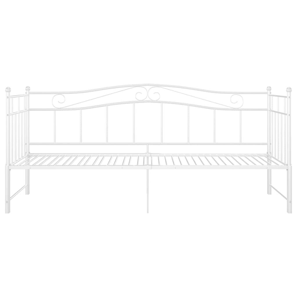Slaapbank uittrekbaar metaal wit 90x200 cm – afbeelding 7