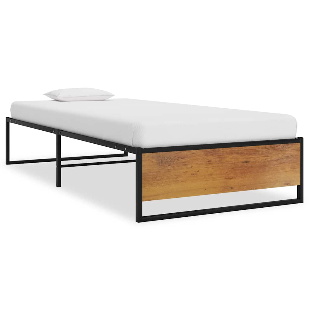 Bedframe metaal zwart 100x200 cm – afbeelding 1
