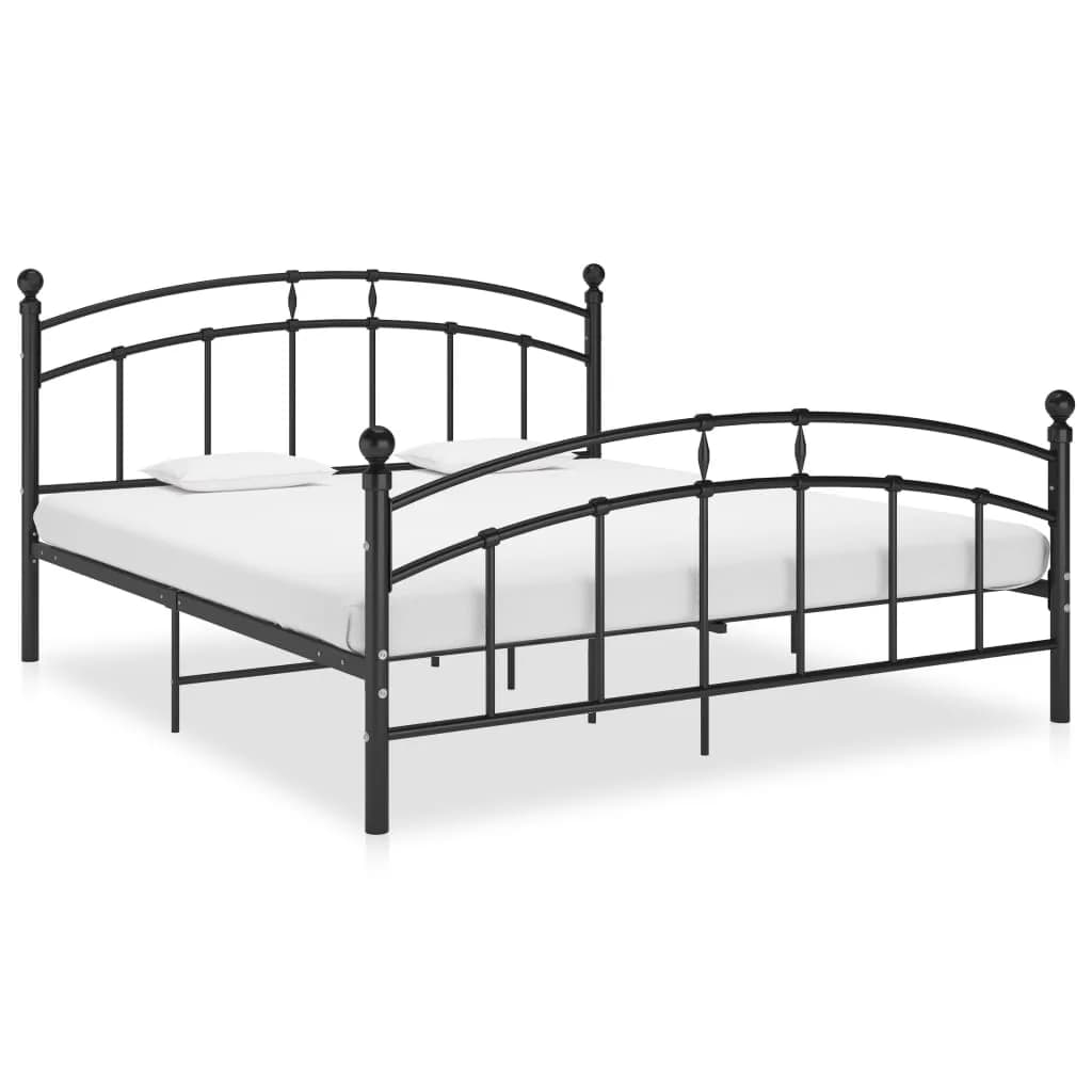 Bedframe metaal zwart 160x200 cm – afbeelding 1