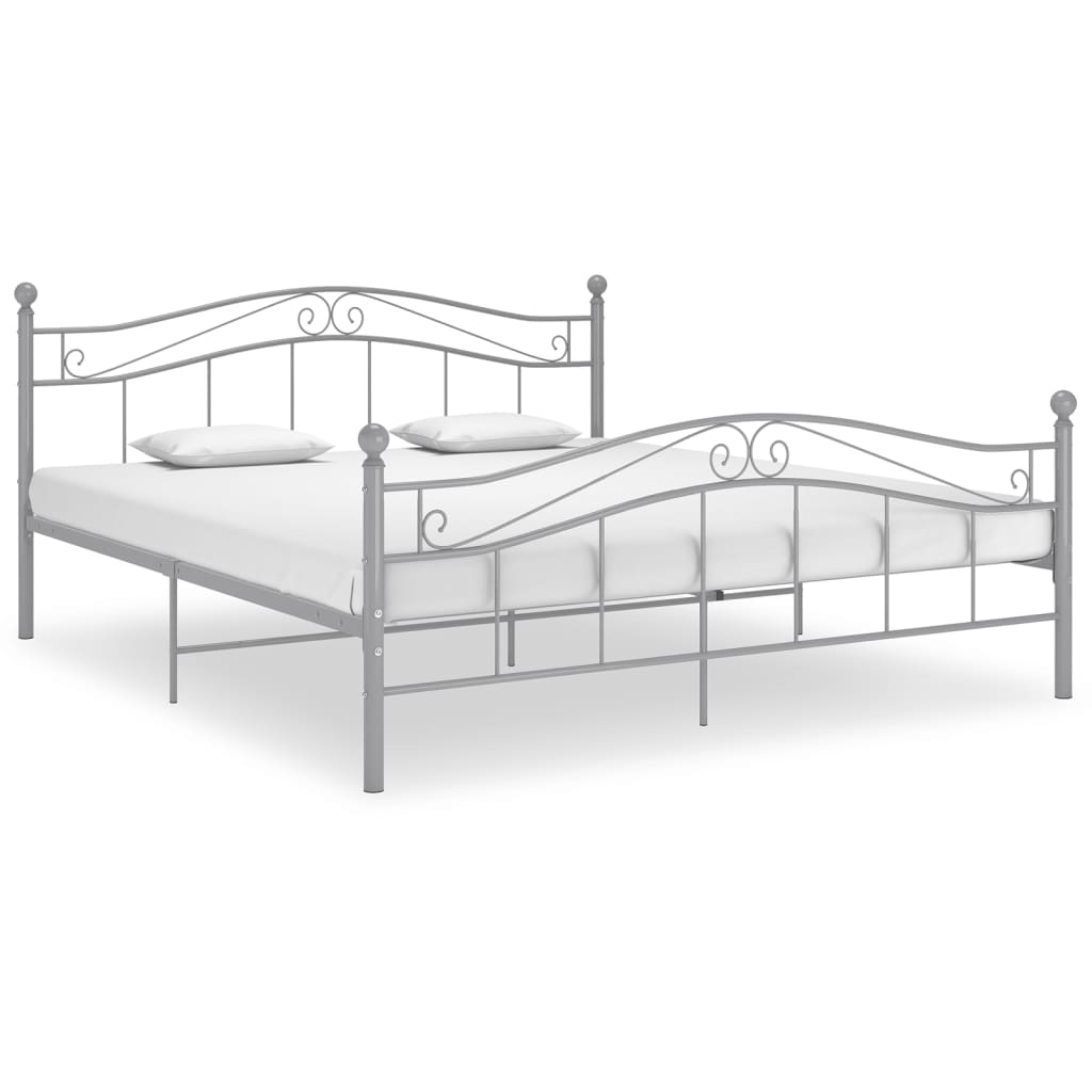 Bedframe zonder matras metaal grijs 140x200 cm – afbeelding 1