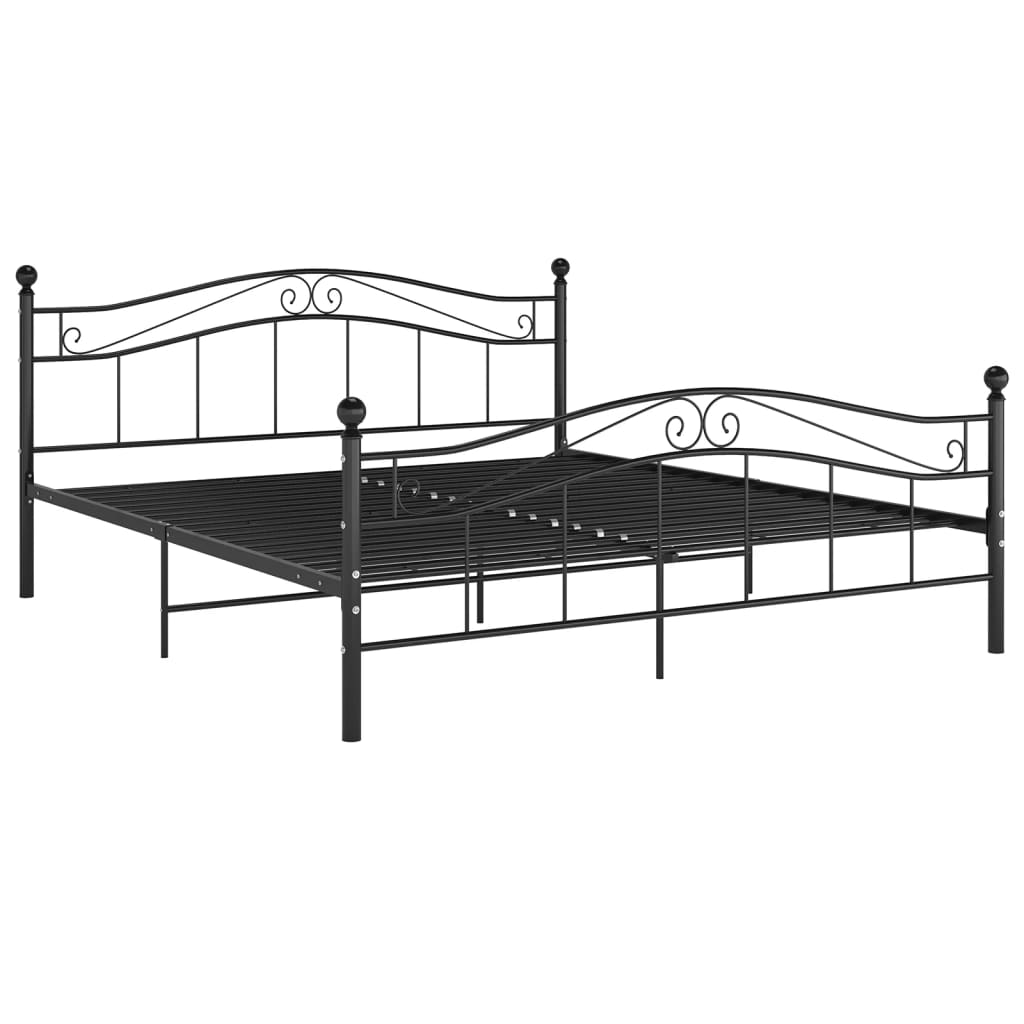 Bedframe metaal zwart 160x200 cm – afbeelding 2