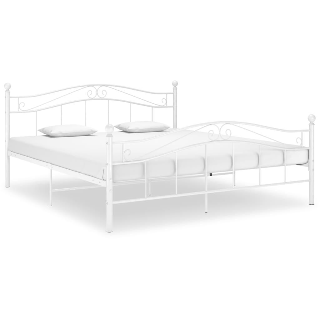 Bedframe metaal wit 200x200 cm – afbeelding 1