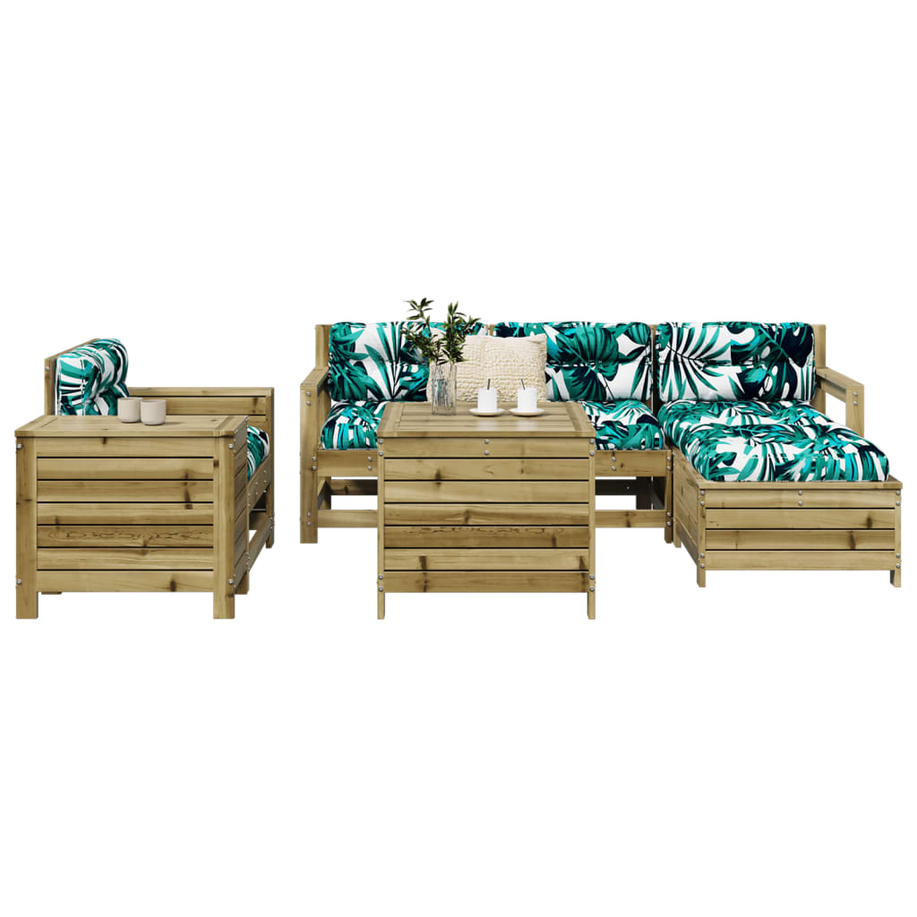 7-delige Loungeset geïmpregneerd grenenhout – afbeelding 1