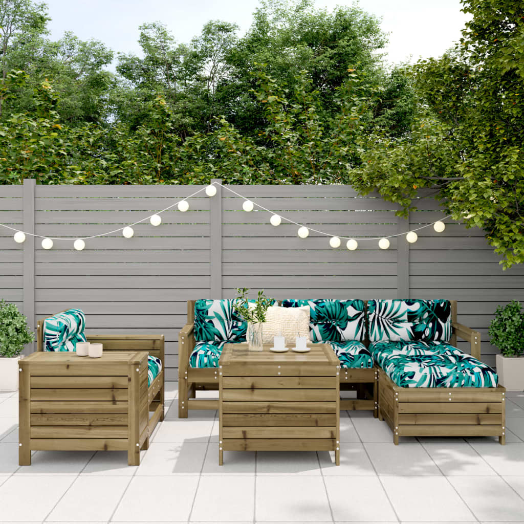 7-delige Loungeset geïmpregneerd grenenhout – afbeelding 3