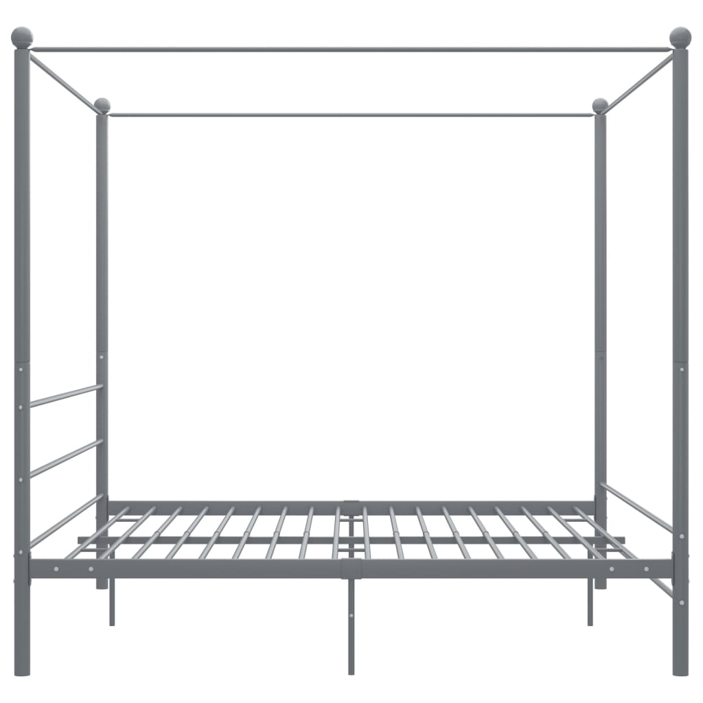 Hemelbedframe metaal grijs 200x200 cm – afbeelding 3