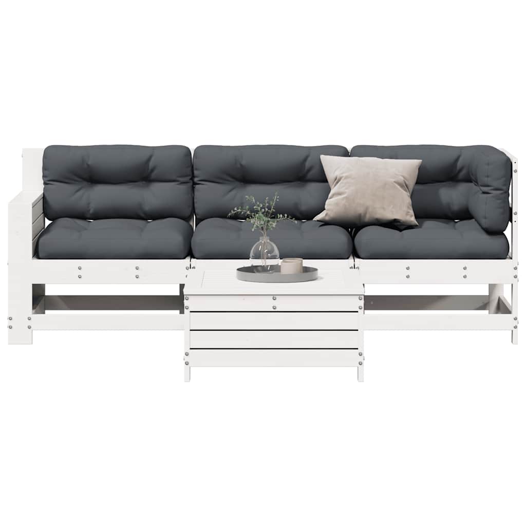 4-delige Loungeset met kussens massief grenenhout – afbeelding 1