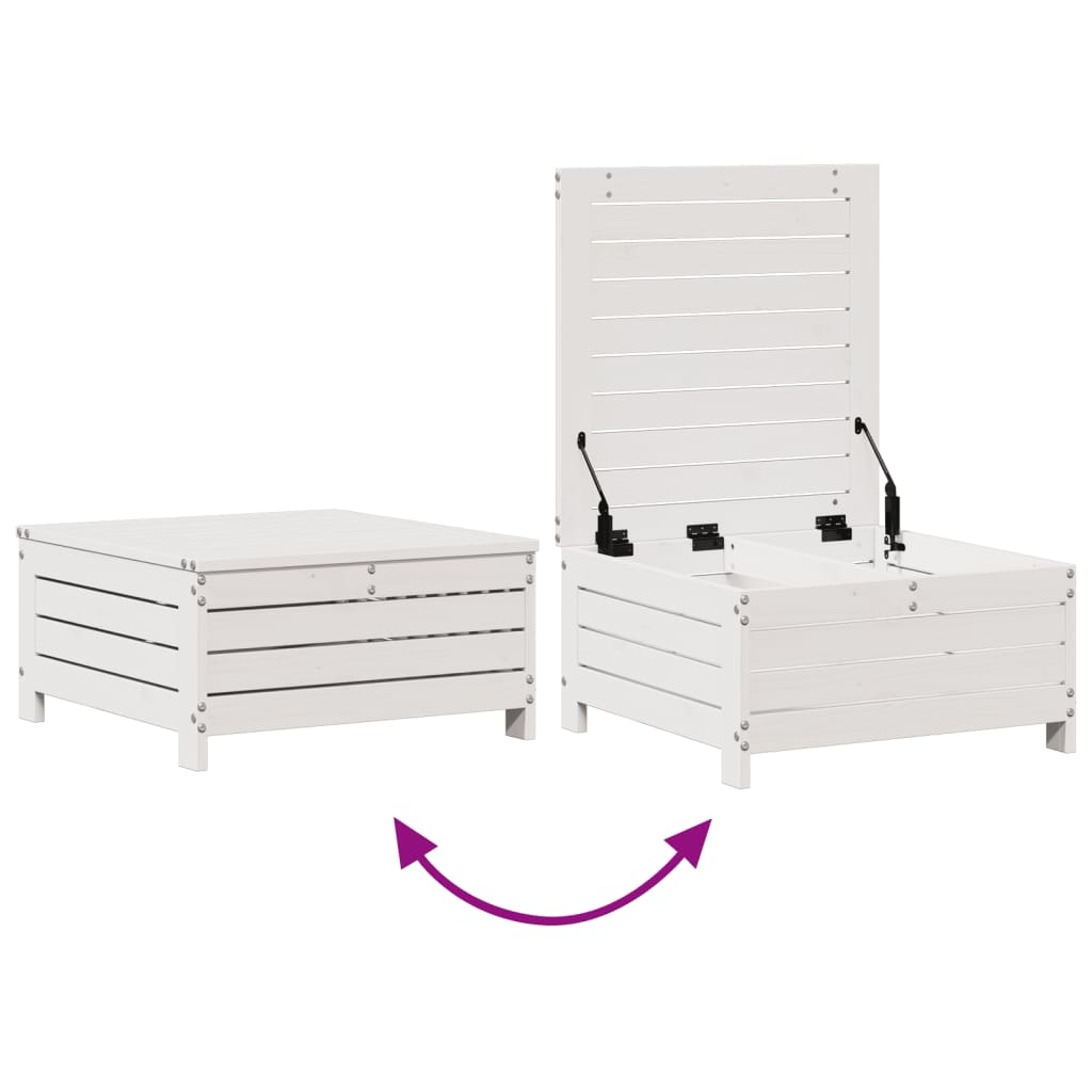 6-delige Loungeset met kussens massief grenenhout wit – afbeelding 8