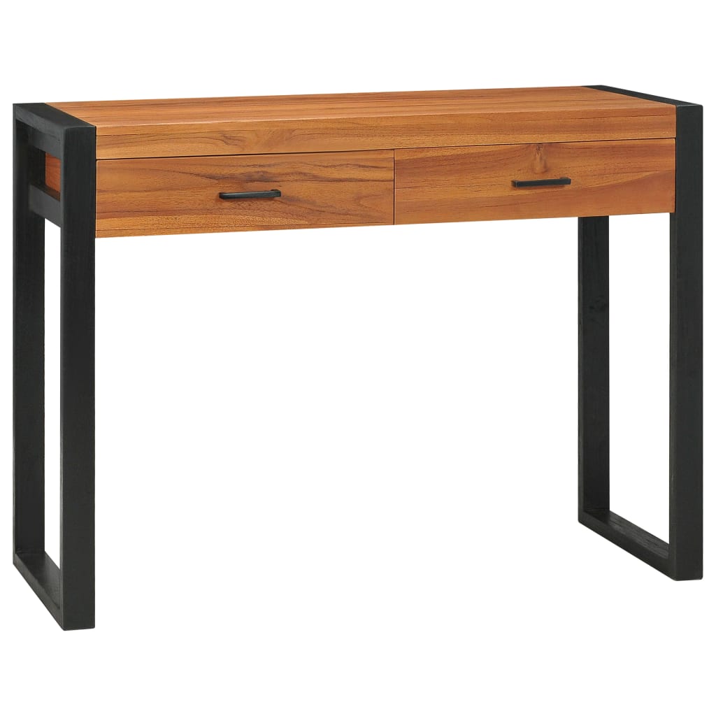 Bureau met 2 lades 100x40x75 cm teakhout – afbeelding 1