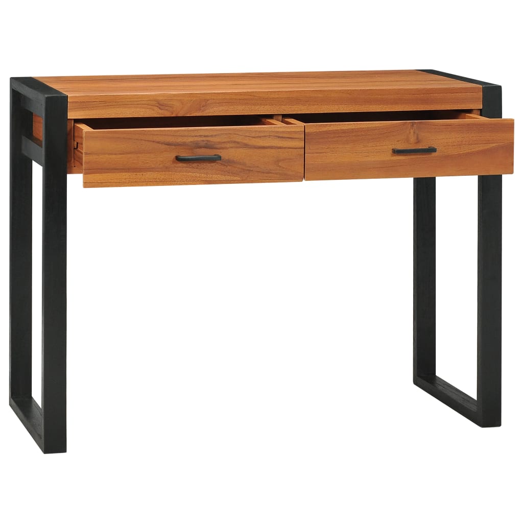 Bureau met 2 lades 100x40x75 cm teakhout – afbeelding 2