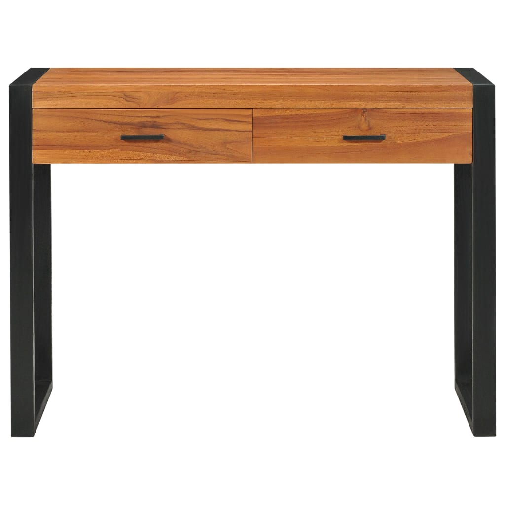 Bureau met 2 lades 100x40x75 cm teakhout – afbeelding 3