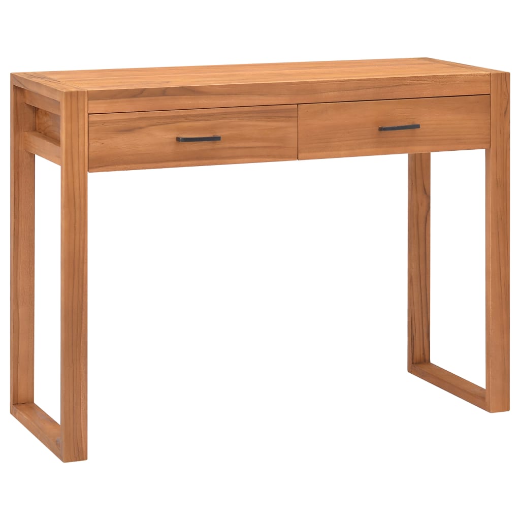 Bureau met 2 lades 100x40x75 cm teakhout – afbeelding 1