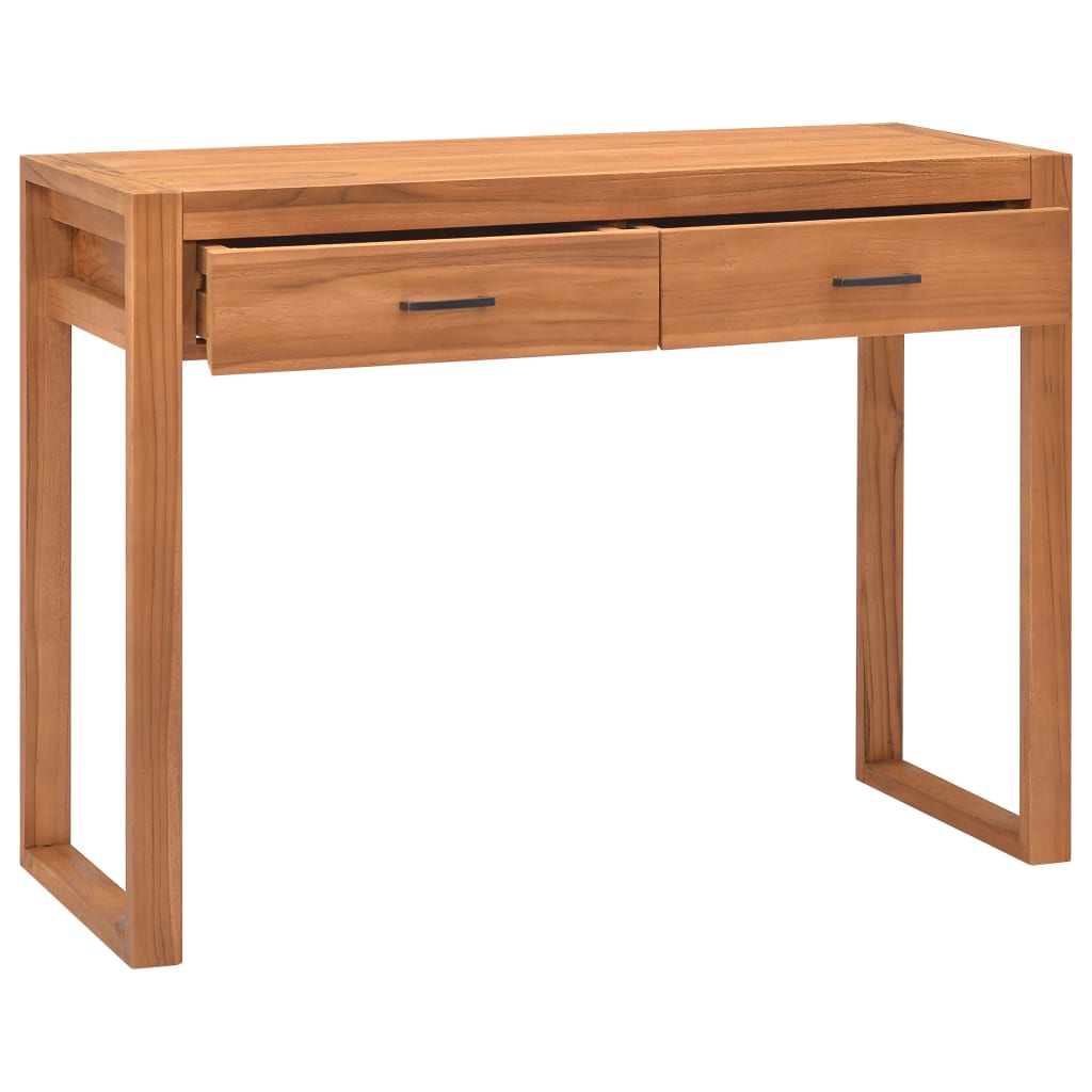 Bureau met 2 lades 100x40x75 cm teakhout – afbeelding 2