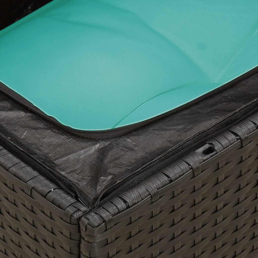 12-delige Loungeset met kussens poly rattan zwart – afbeelding 7