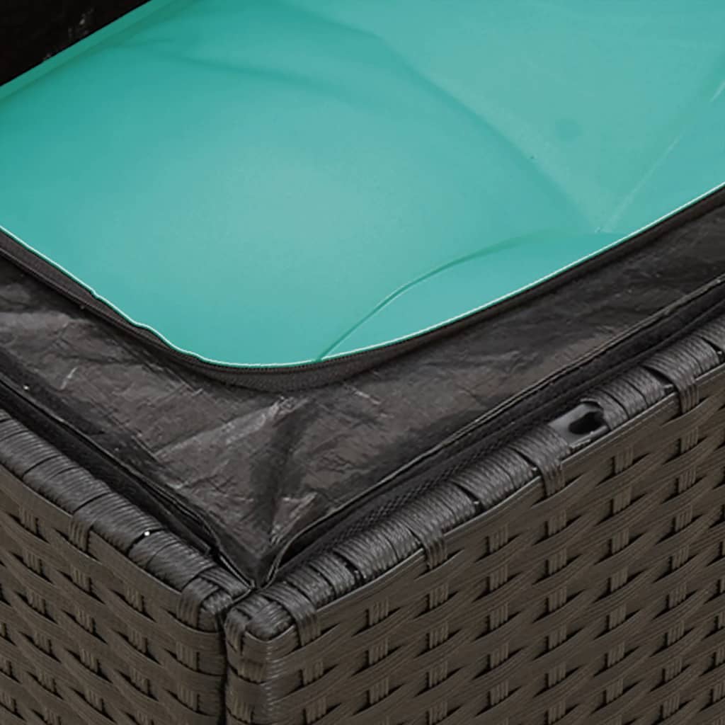 13-delige Loungeset met kussens poly rattan zwart – afbeelding 7