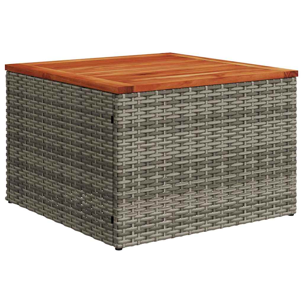 9-delige Loungeset met kussens poly rattan grijs – afbeelding 6