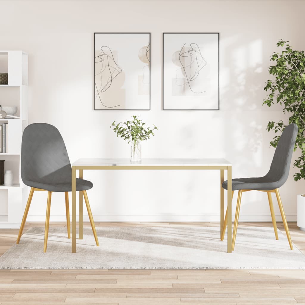 Eetkamerstoelen 2 st fluweel lichtgrijs – afbeelding 1