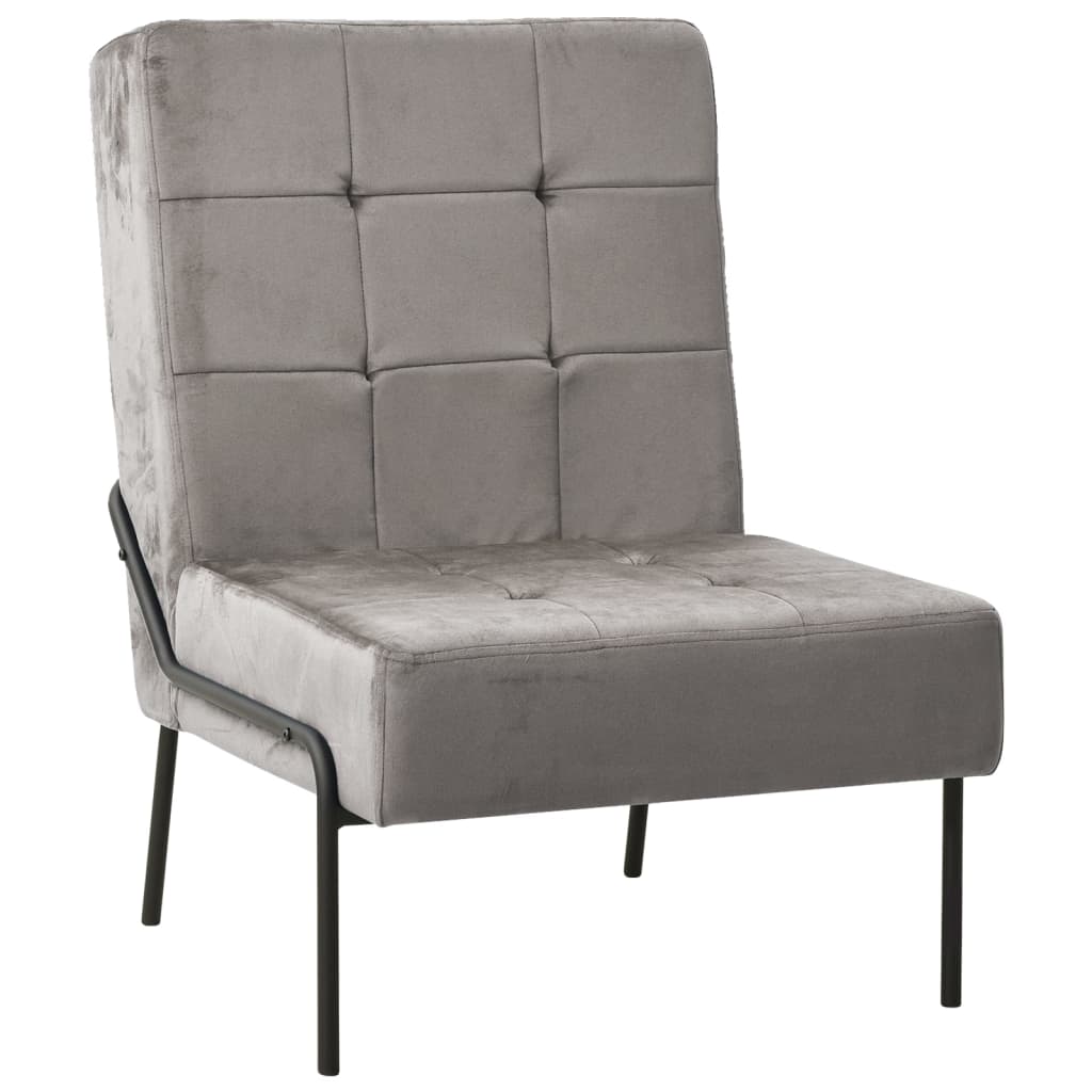 Relaxstoel 65x79x87 cm fluweel lichtgrijs – afbeelding 1