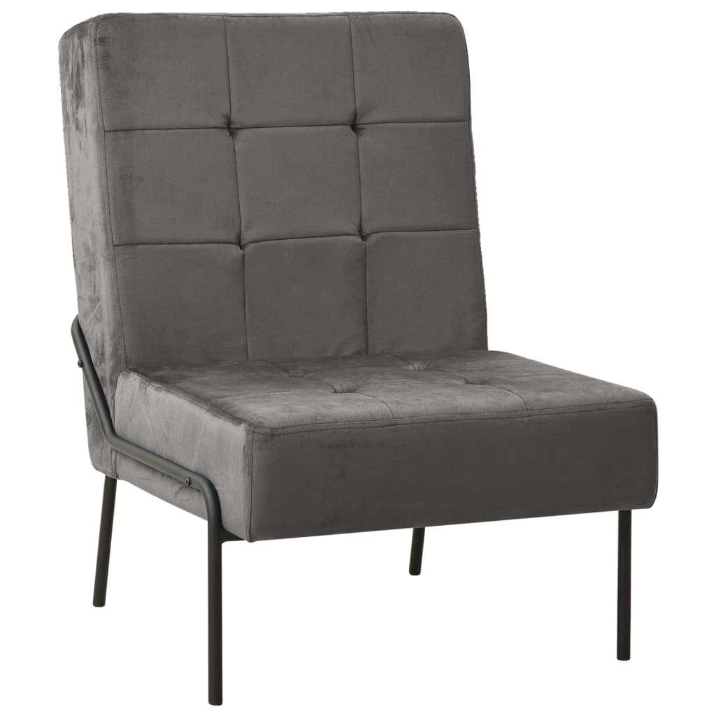 Relaxstoel 65x79x87 cm fluweel donkergrijs – afbeelding 1
