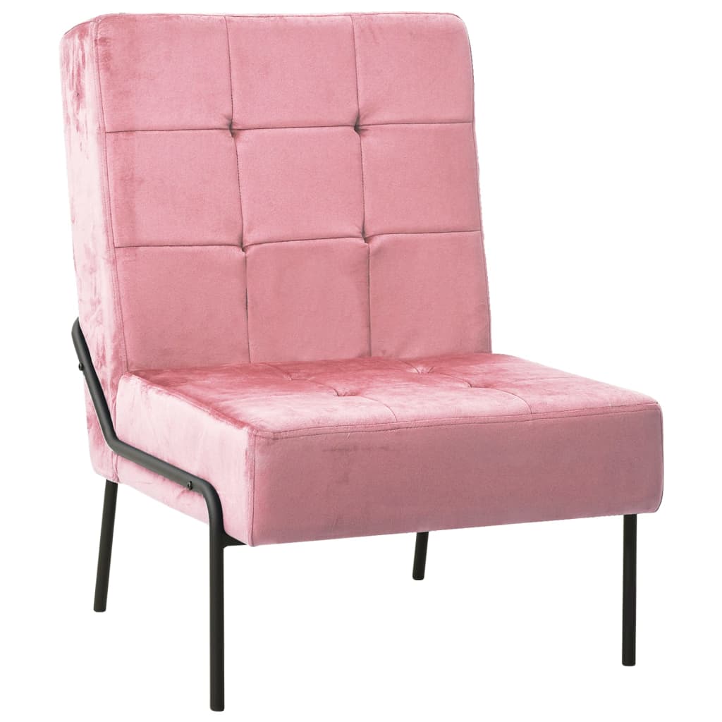 Relaxstoel 65x79x87 cm fluweel roze – afbeelding 1