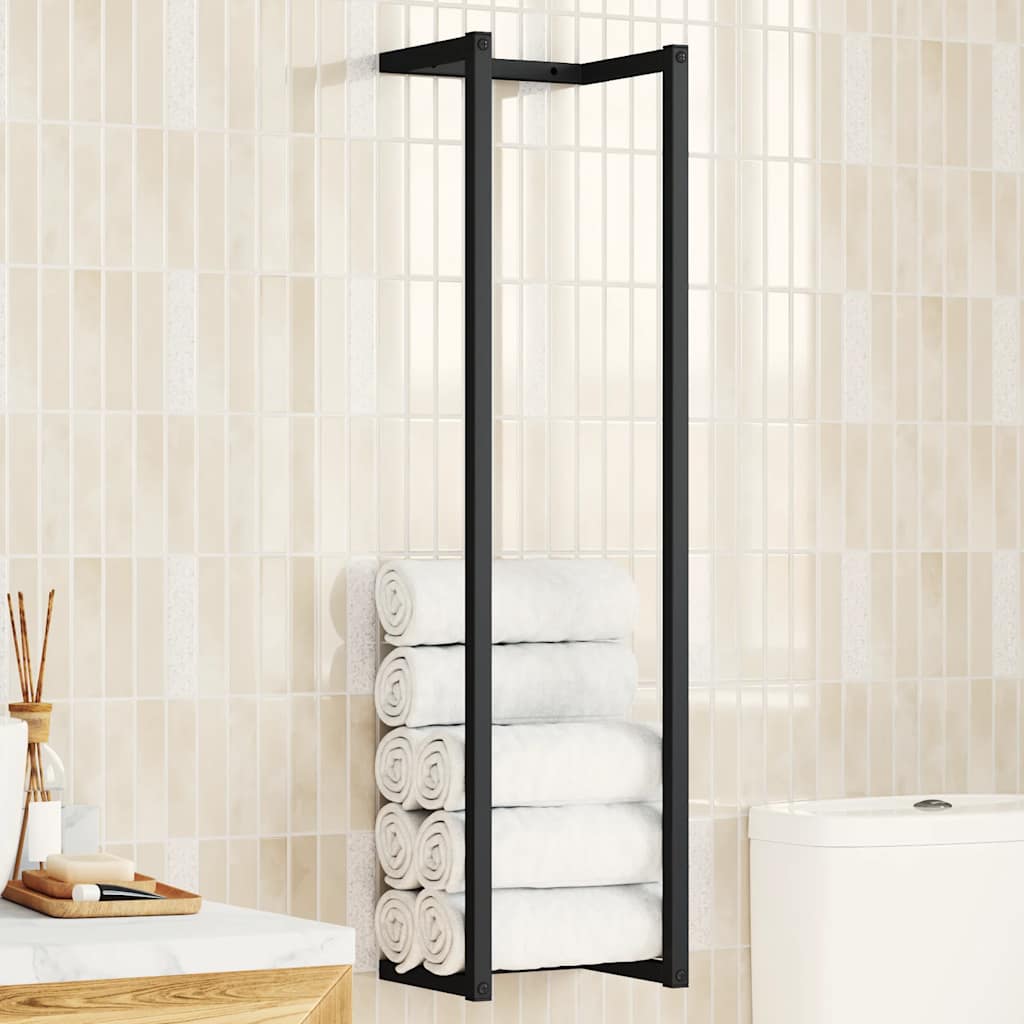 Handdoekenrek 25x20x95 cm ijzer zwart
