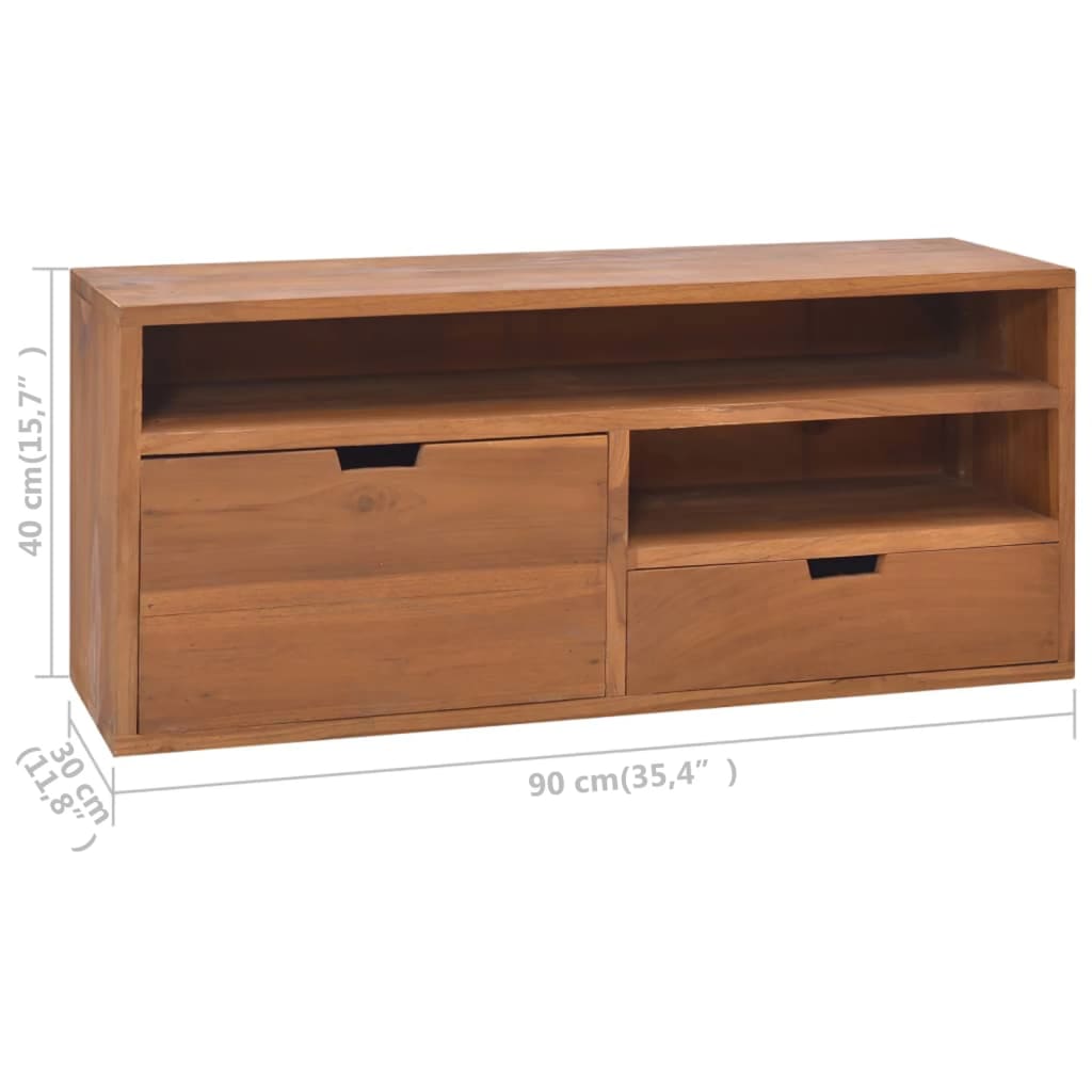 Tv-meubel 90x30x40 cm massief teakhout – afbeelding 8