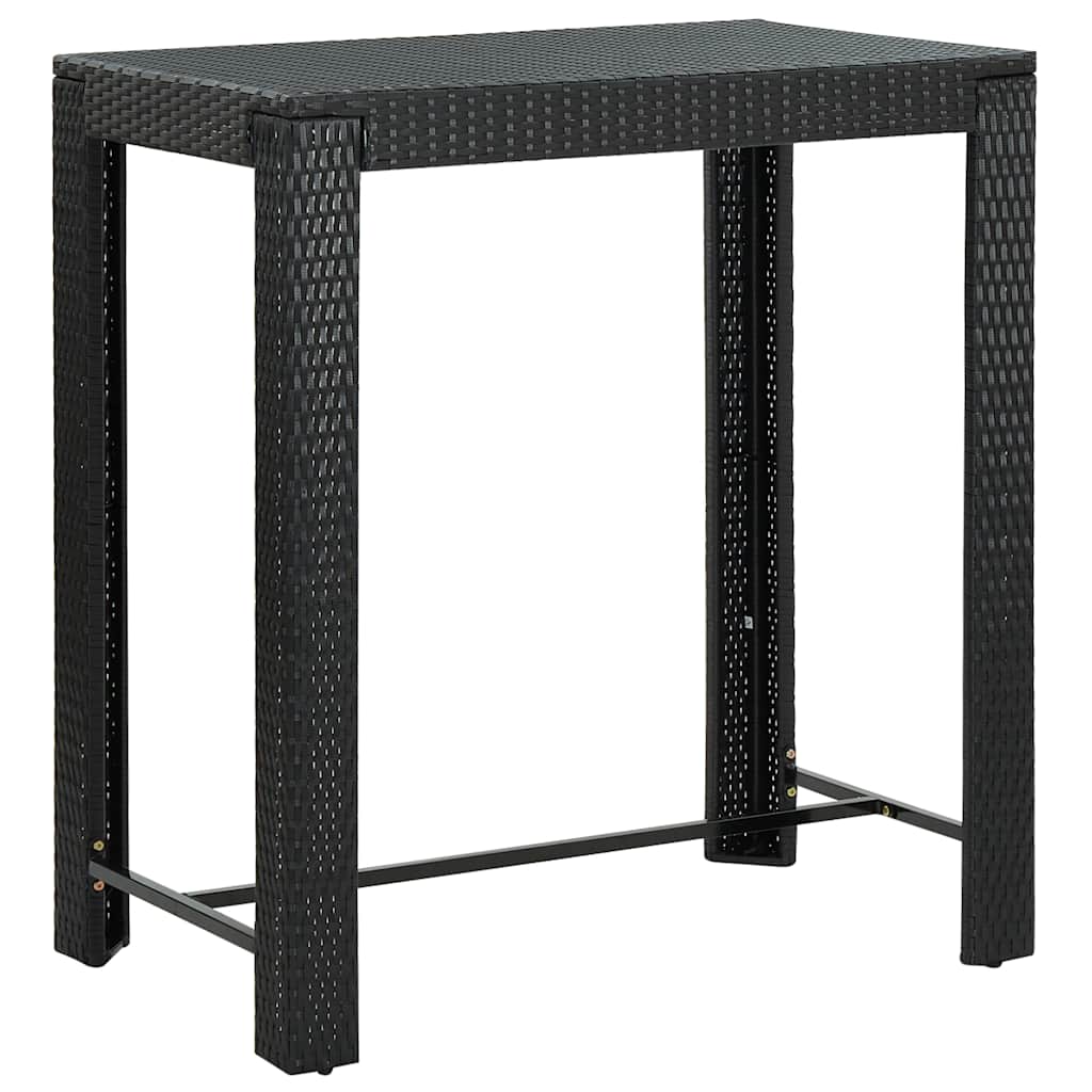 7-delige Tuinbarset met kussens poly rattan zwart – afbeelding 5